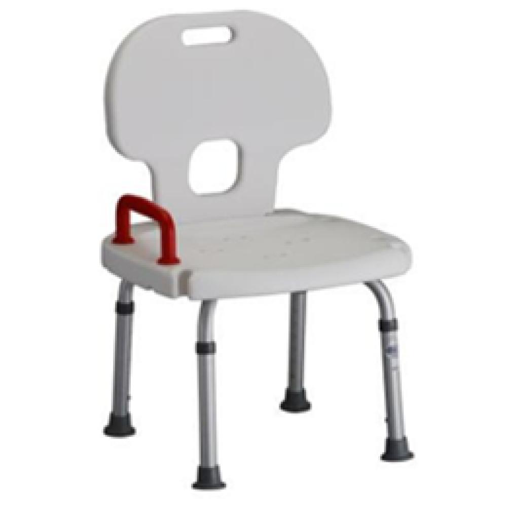 Image for product - Bath Bench w/ Back & Red Safety Handle Image for product - Bath Bench w/ Back & Red Safety Handle