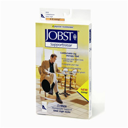 Image for product - Jobst for Men 8-15 mmHg Closed Toe Knee High Ribbed Compression Socks (White) thumbnail